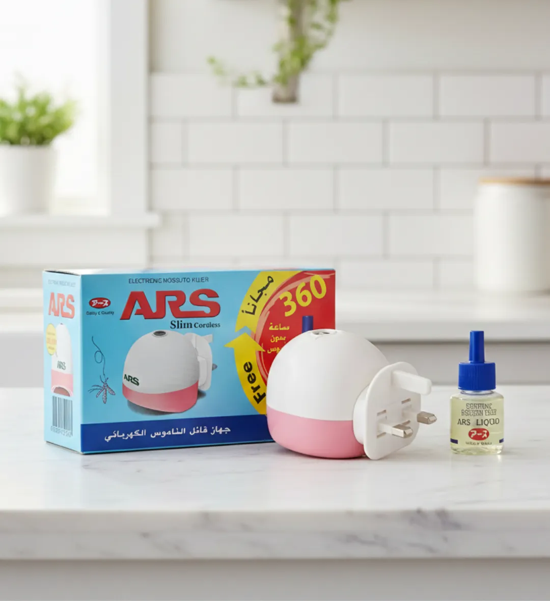 جهاز قاتل الناموس الكهربائي آرس + عبوة سائل 360 ساعة