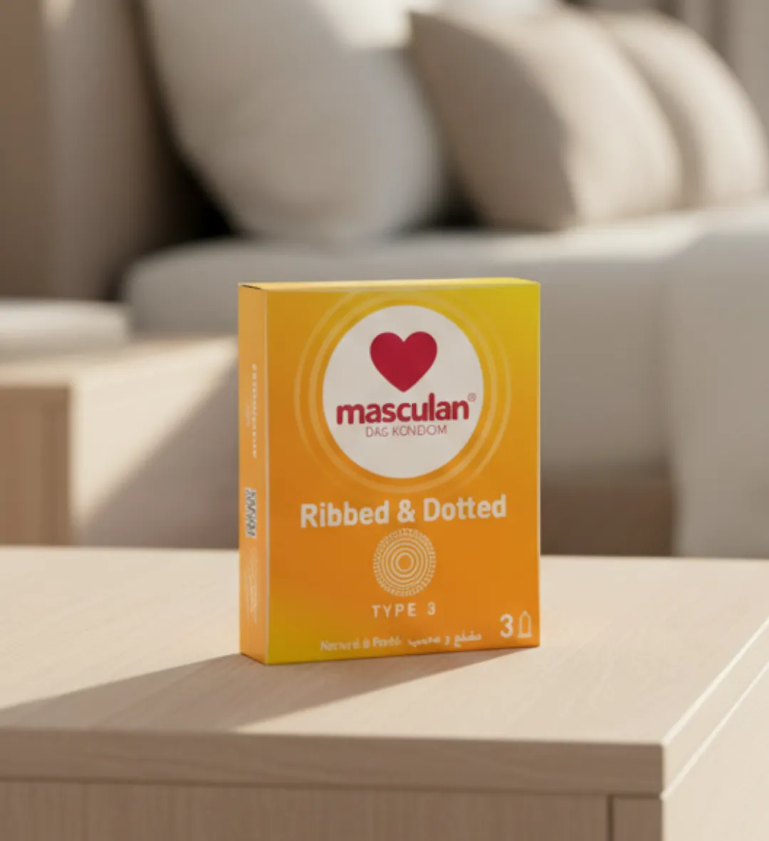 ماسكولان عازل طبي بتصميم مضلع ومحبب للحماية 3 حبات