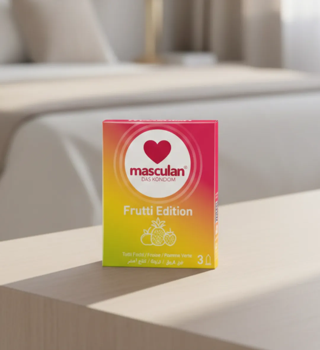 ماسكولان عازل طبي بنكهة الفواكه للحماية – 3 قطع