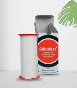 رول حرير طبي فارما سيلك بلاست 10 سم × 5 متر لتثبيت الضمادات الكبيرة والجروح