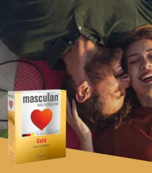 مسكولان واقي ذكري ذهبي فاخر – 3 حبات