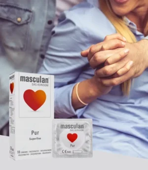 صورة عبوة ماسكولان بيور – واقي ذكري رقيق شديد الوضوح 10 قطع