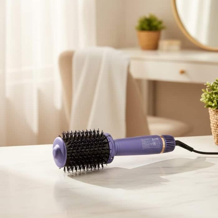 فرشاة الشعر الحرارية البنفسجية لتجفيف وتصفيف الشعر2