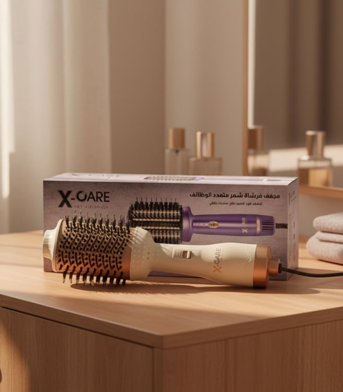 فرشاة الشعر الحرارية البيضاء لتجفيف وتصفيف الشعر