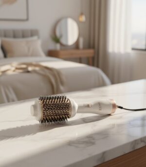 فرشاة الشعر الحرارية البيضاء لتجفيف وتصفيف الشعر1